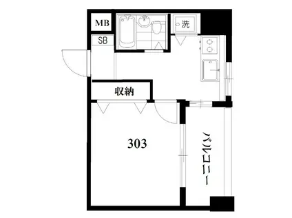 ザ・グラン天王町(1K/3階)の間取り写真