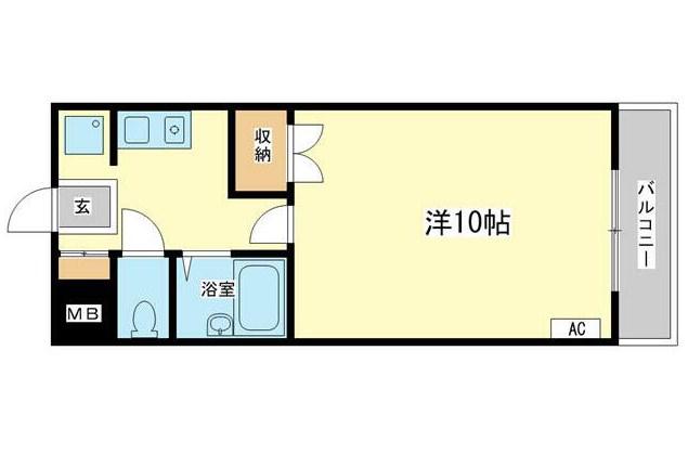 シェーンシュロス2(1K/3階)の間取り写真