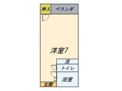 フィリア黒髪(ワンルーム/3階)の間取り写真