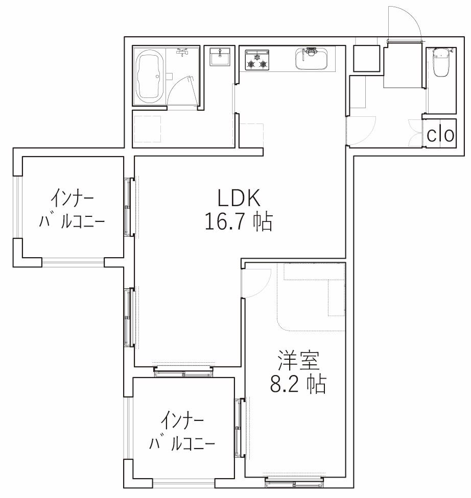 NID KUSUNOKI(1LDK/2階)の間取り写真