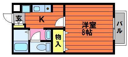 セジュール平松(1K/1階)の間取り写真