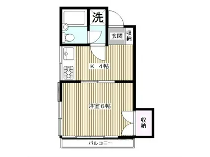 庭田コーポ(1K/2階)の間取り写真