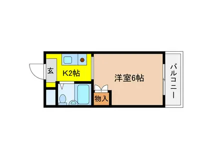 昭和グランドハイツ大淀(1K/1階)の間取り写真