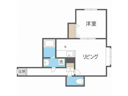 ウッドビレッジII(1LDK/2階)の間取り写真