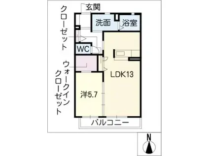 シャーメゾン エトワール(1LDK/1階)の間取り写真