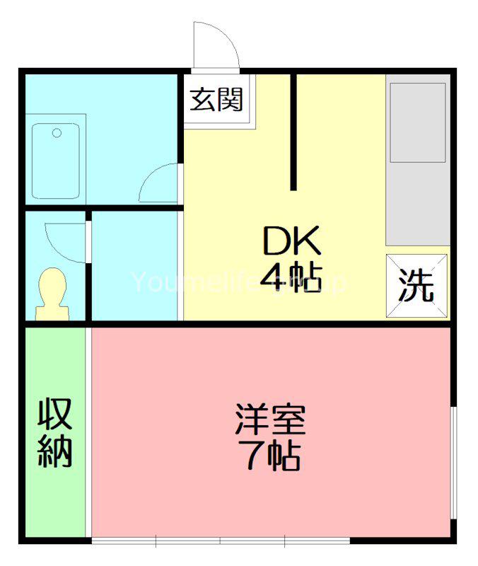 ハイツ二宮(1DK/1階)の間取り写真