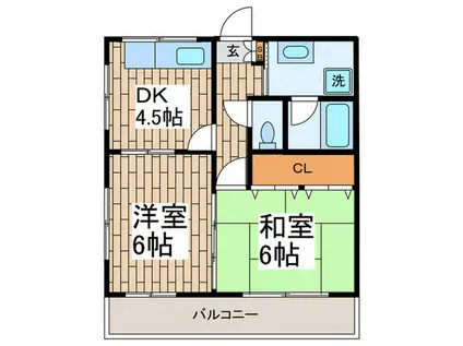 鳴島ビル(2DK/5階)の間取り写真