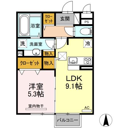 カサ・ドルチェ A(1LDK/1階)の間取り写真