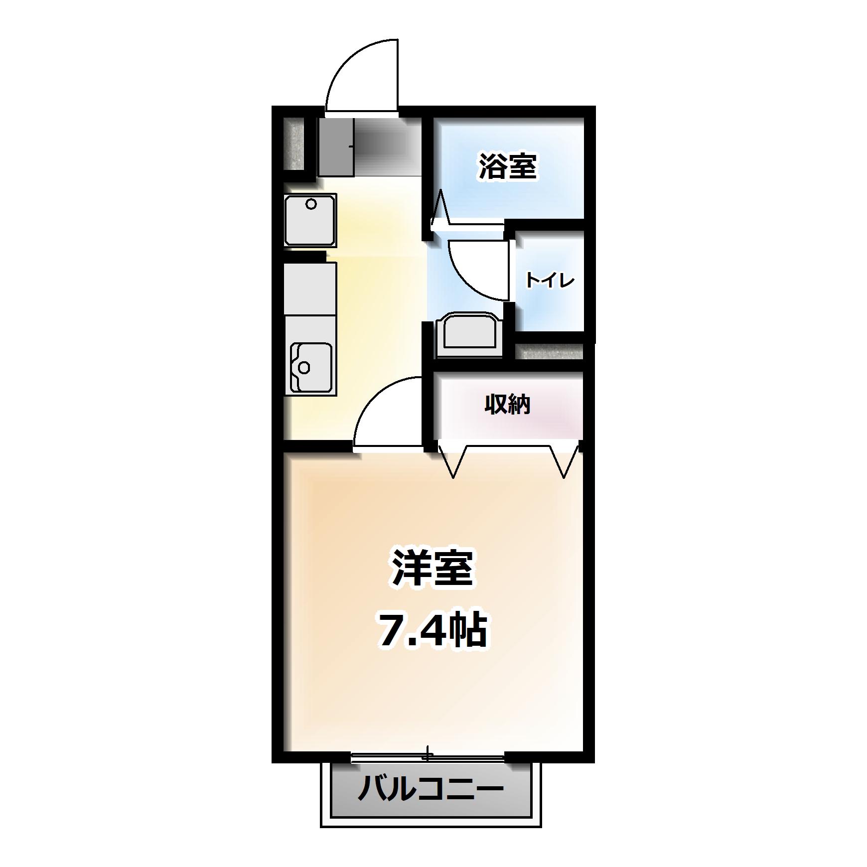 せじゅーる花筐(1K/2階)の間取り写真