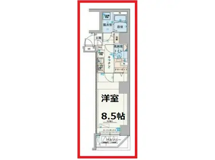 リヴシティ上野入谷(1K/5階)の間取り写真