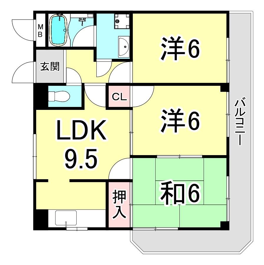 コートスミユー(3LDK/3階)の間取り写真