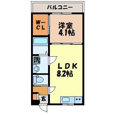 MODERN PALAZZOレイール(1LDK/1階)の間取り写真