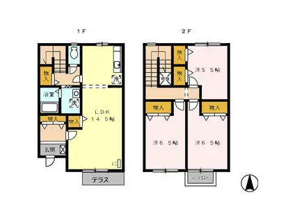 パークアベニュー西原 A棟(3LDK/1階)の間取り写真