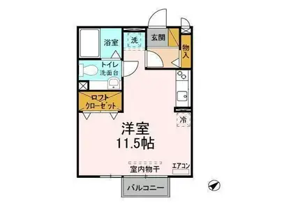 シャルマンIIABCD(ワンルーム/2階)の間取り写真