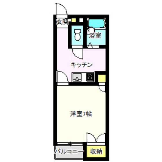 シティーパレス上中居第二(1K/1階)の間取り写真