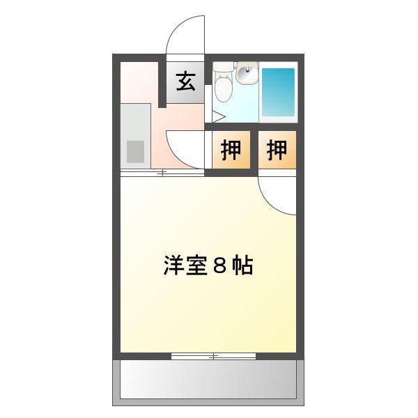 ピュアササキ(1K/2階)の間取り写真