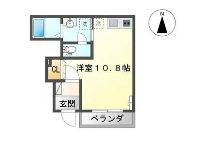 レスポワールI(ワンルーム/1階)の間取り写真