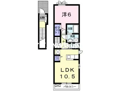 トゥルーハートI(1LDK/2階)の間取り写真
