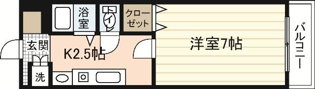 リベルタ可愛(1K/5階)の間取り写真