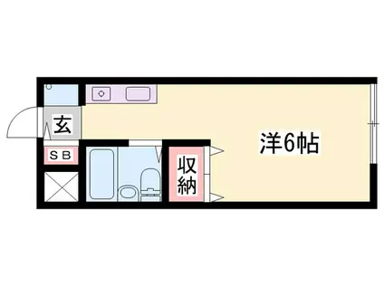 エステートピア香呂II(ワンルーム/2階)の間取り写真