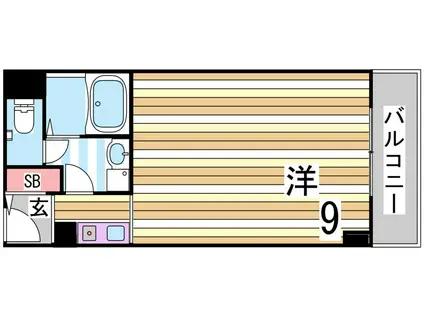 IPSXイースト(ワンルーム/10階)の間取り写真