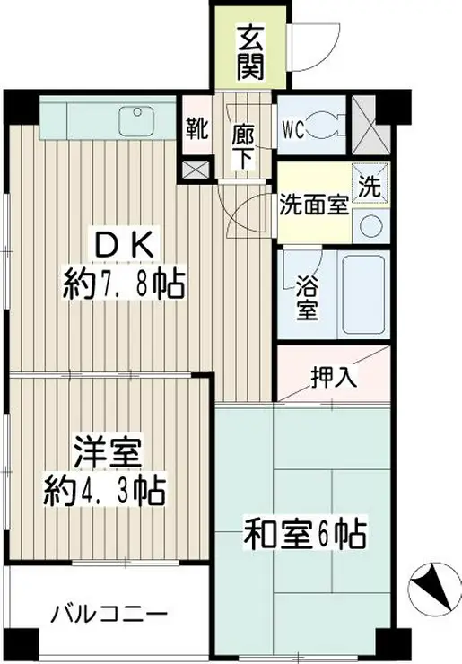 ベルカーサ生麦 6階階 間取り