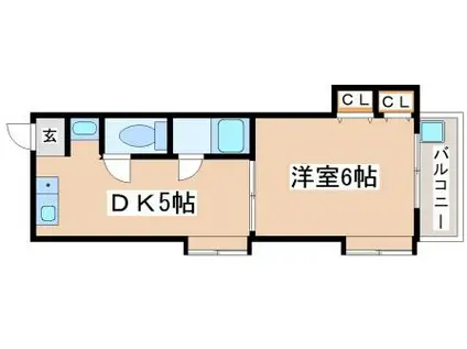 サンパレス21垂水(1DK/4階)の間取り写真