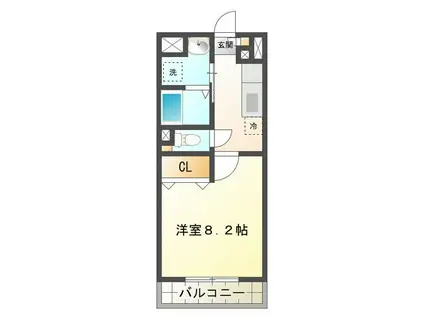 ブルースカイマンションX(1K/3階)の間取り写真