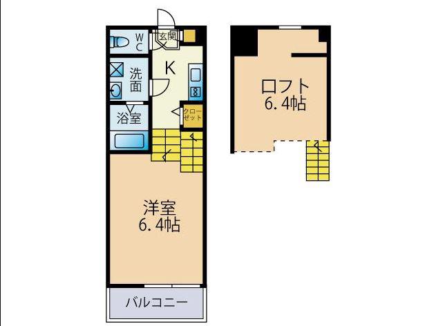 ACERO箱崎(1SK/2階)の間取り写真