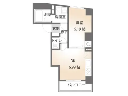 セレッソ・アクア・三上(1DK/3階)の間取り写真