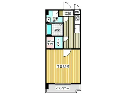 サンハウス光の森(1K/4階)の間取り写真