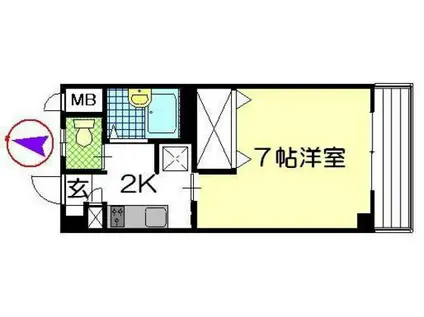 エクセレント矢野(1K/4階)の間取り写真