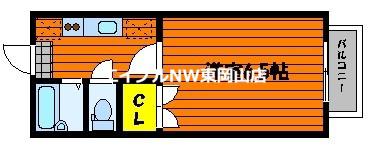 コーポパロス(1K/2階)の間取り写真