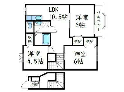 プルミエールΒ(3LDK/2階)の間取り写真