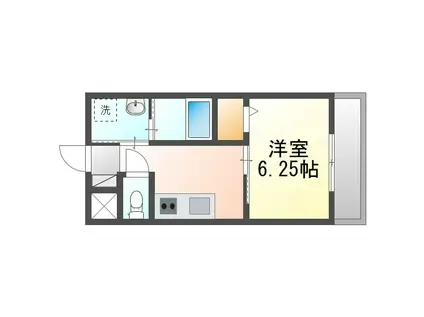 ナチュライフ北斗(1K/2階)の間取り写真