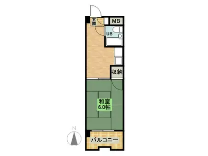 シャンボール西村(1K/1階)の間取り写真