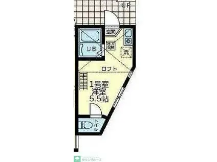 ユナイト小机グレートギャッビー(ワンルーム/1階)の間取り写真