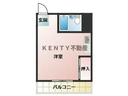 福山ビル(ワンルーム/3階)の間取り写真