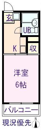 アーバン松永A(1K/1階)の間取り写真