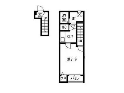 コハル・ファミリアII(1K/2階)の間取り写真