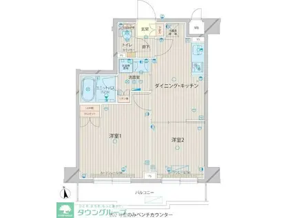 ルーブル上板橋(2DK/4階)の間取り写真