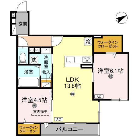 LA MAISON林崎(2LDK/2階)の間取り写真