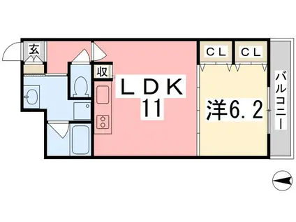 住吉マンション(1LDK/4階)の間取り写真