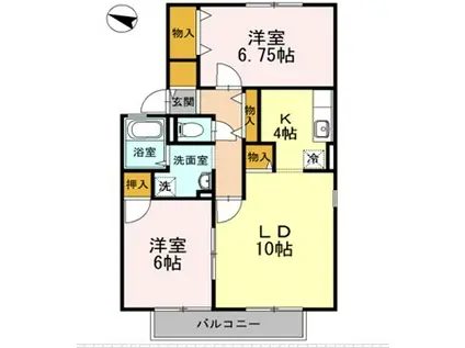 エセルディハイツ(2LDK/1階)の間取り写真