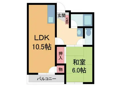 リノ・逆瀬川(1LDK/2階)の間取り写真