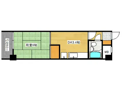 ダイアパレス大手町第2(1DK/5階)の間取り写真