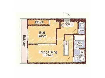 リルームス三川(1LDK/2階)の間取り写真