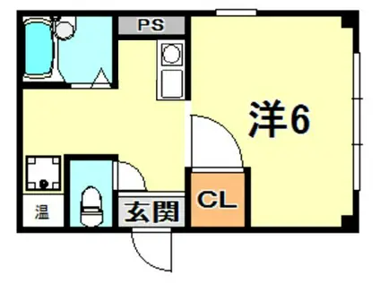 シャトー篠原台(1K/4階)の間取り写真