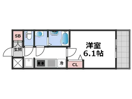 プレサンス THE TENNOJI 逢阪トゥルー(1K/8階)の間取り写真