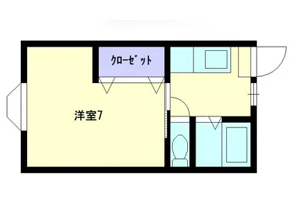 コーポ新星(1K/2階)の間取り写真